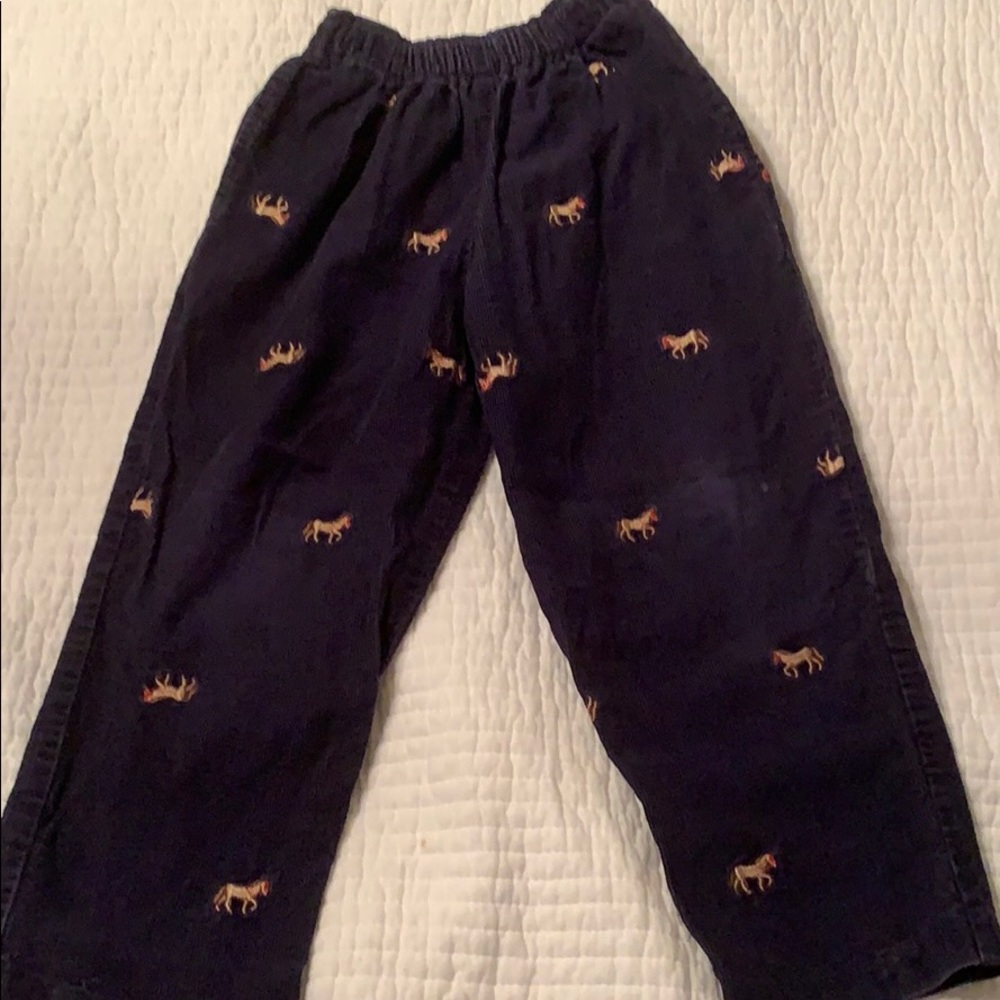 Rags Land horse embroidered corduroy pants